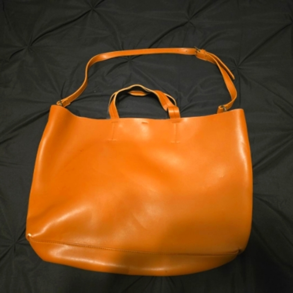 Tan Leather Tote Bag